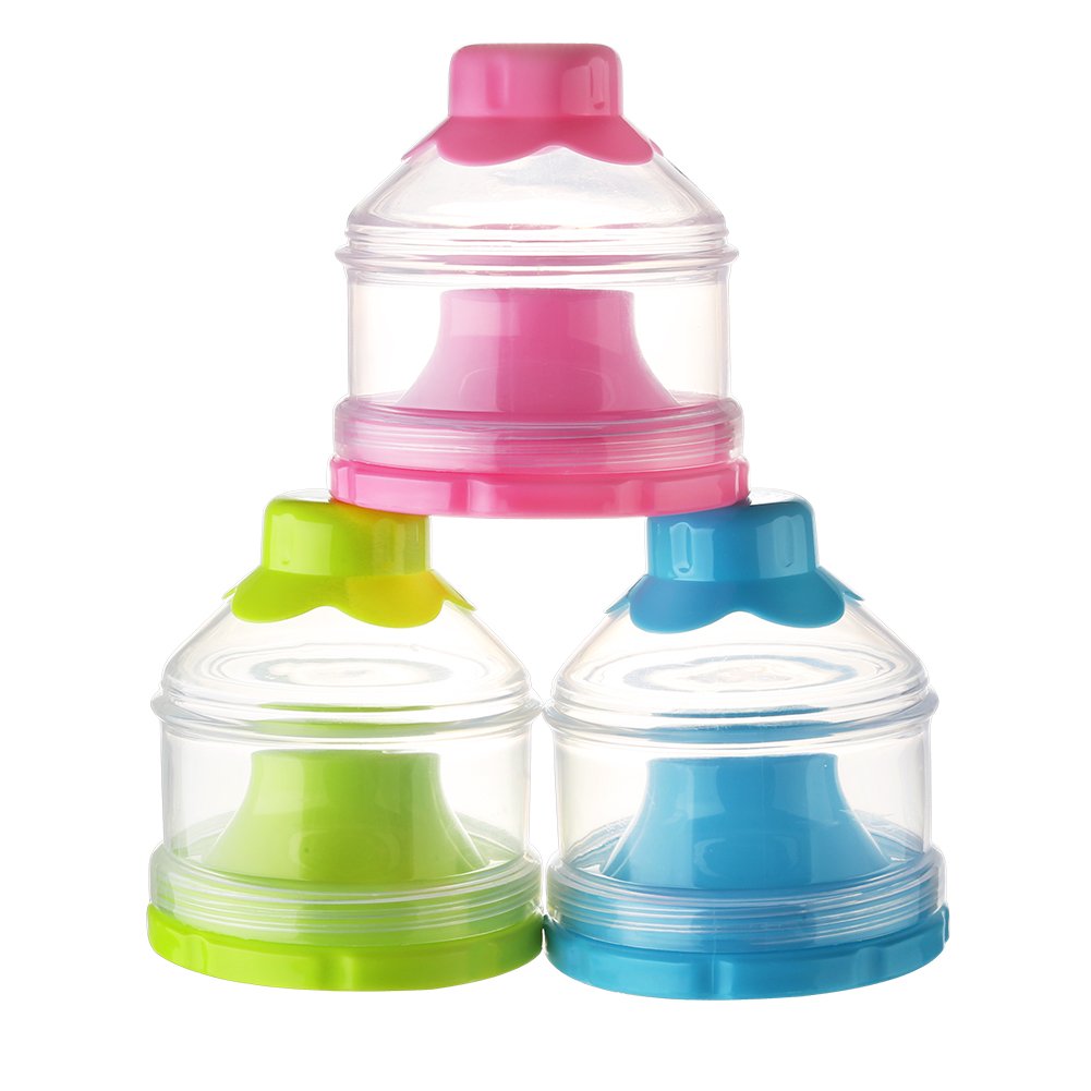 Accmor 3-layer stackable dispenser shown with separate portions for meals.
