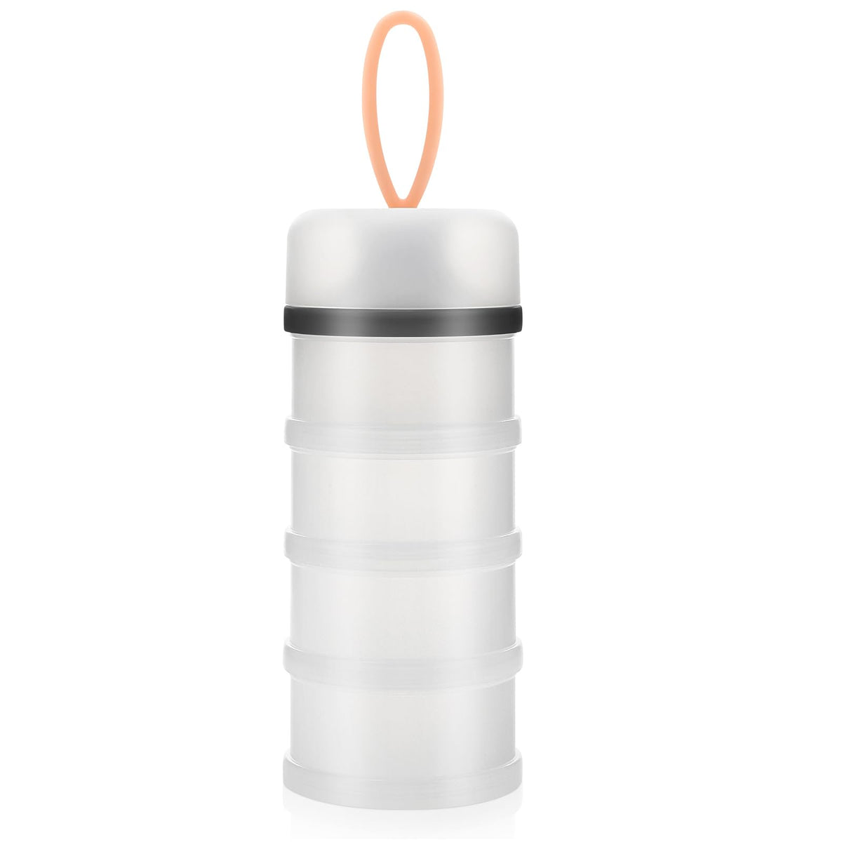 Accmor baby formula dispenser with stackable 4 compartments for organized on-the-go feeding.