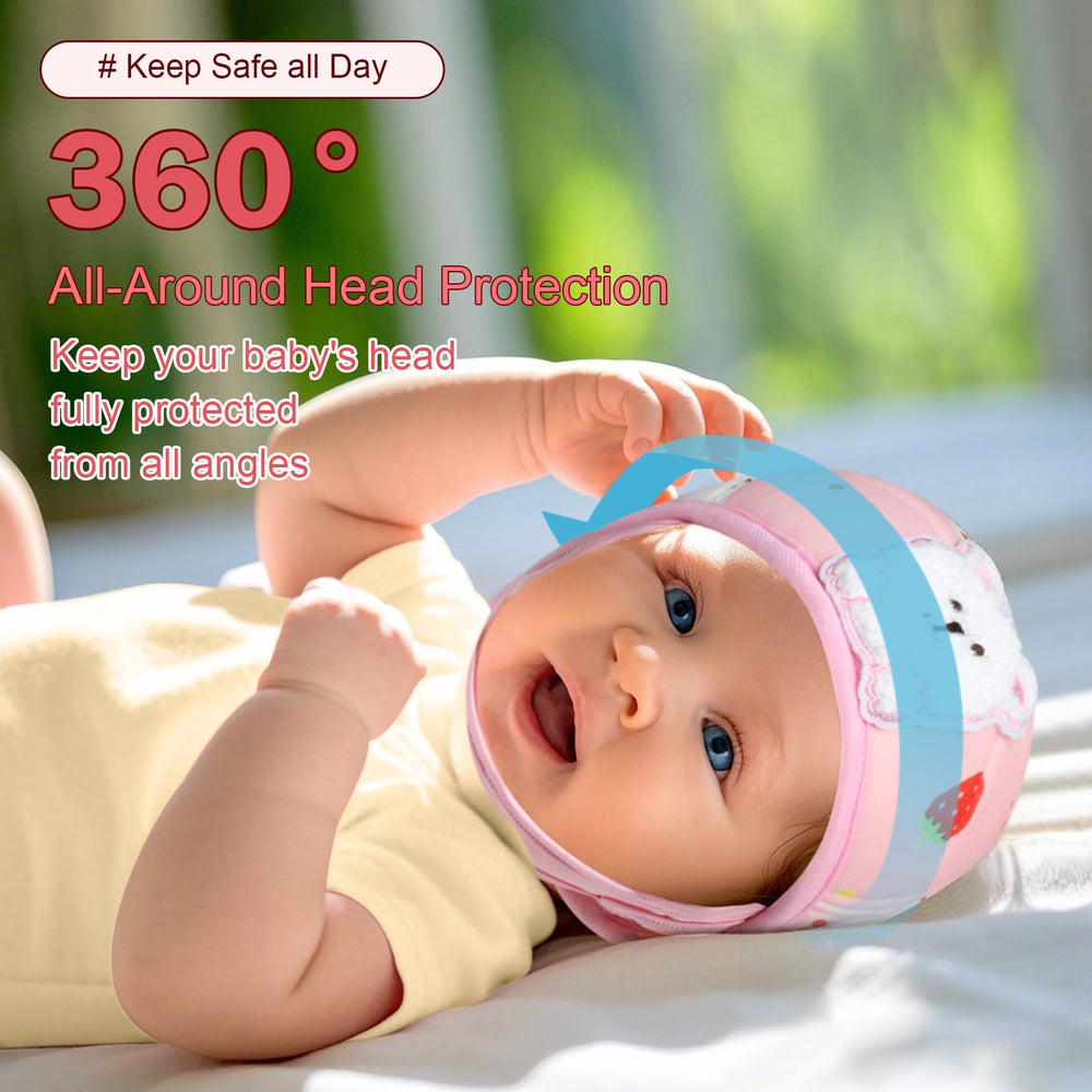 Accmor head protector with adjustable strap for secure fit.