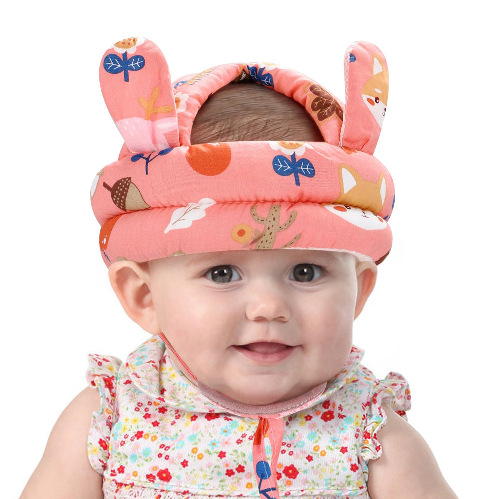 Accmor baby headguard with jaw guard protects the chin during supported walks.