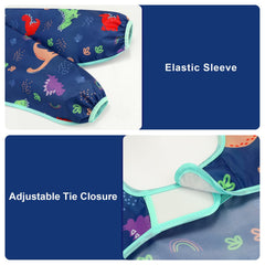 Accmor baby smock sleeve elastic cuffs prevent spills from reaching clothes