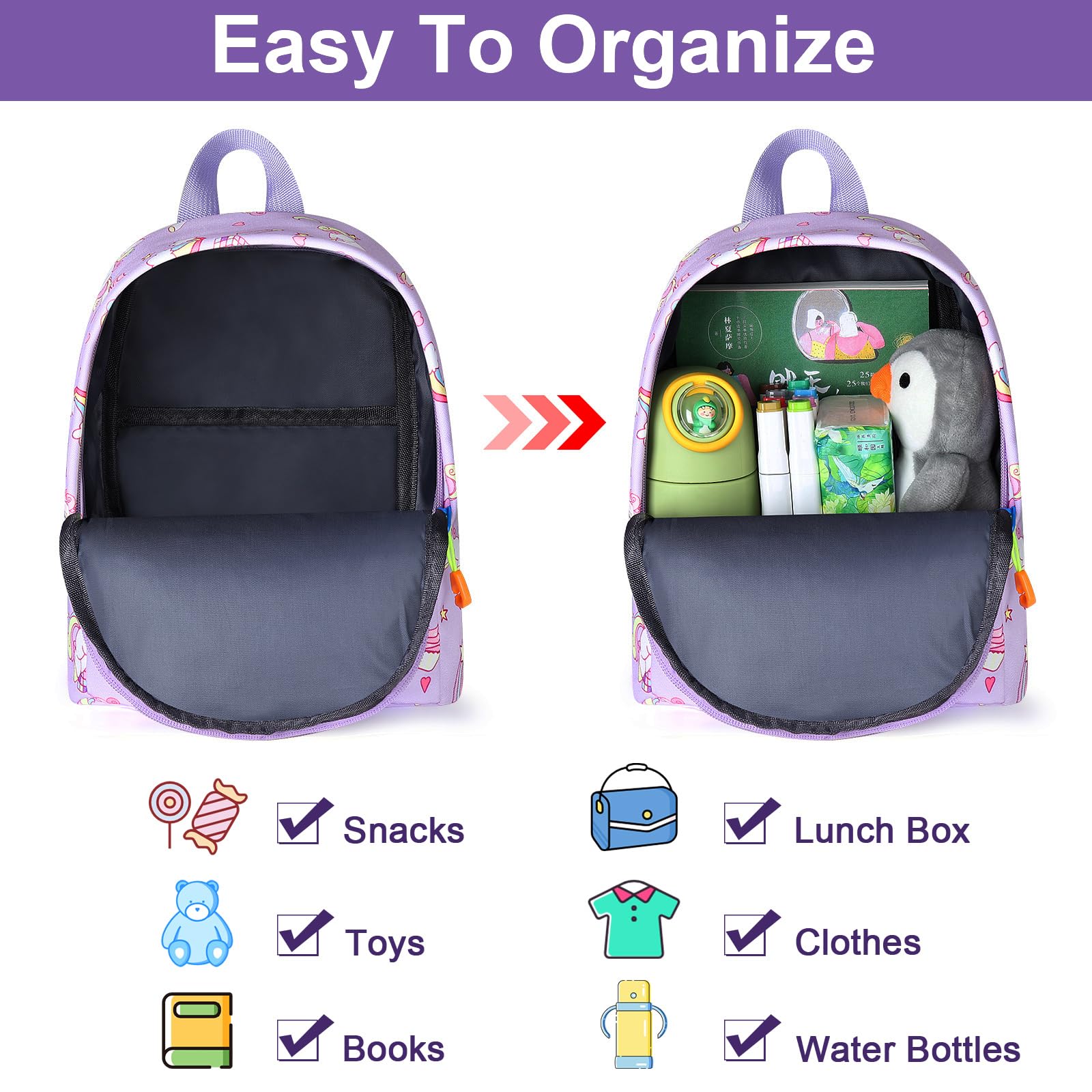 Accmor unicorn-pattern toddler backpack with attractive design for kids.