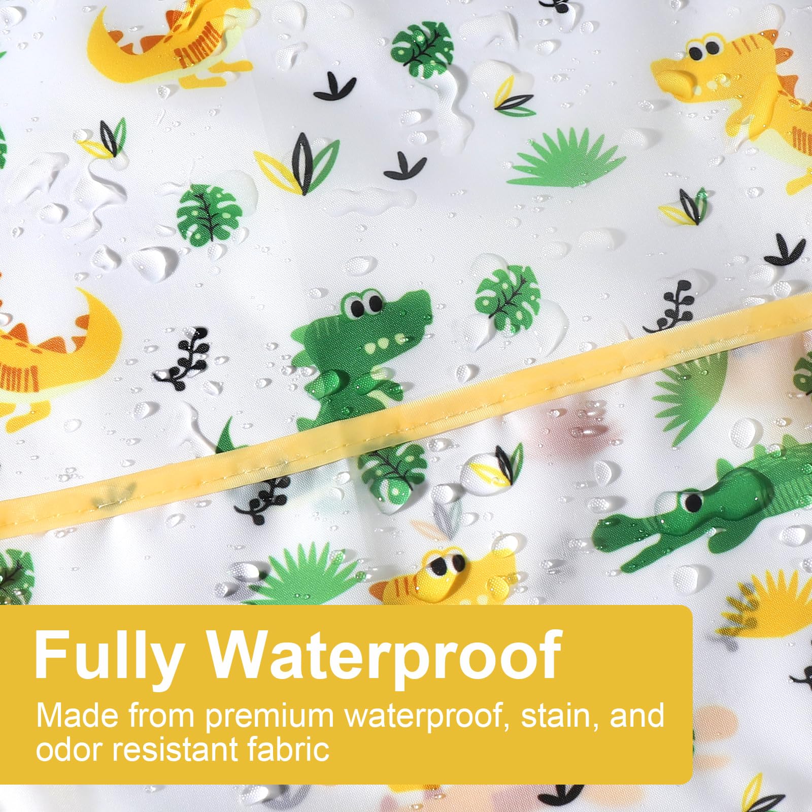 Accmor bib pocket catches crumbs and spills to reduce laundry during meals.
