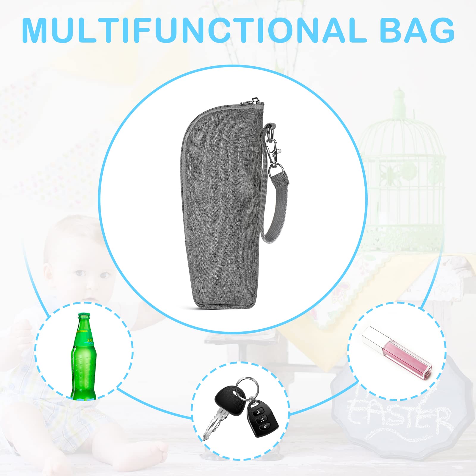 Accmor baby bottle cooler bag in use during a daycare routine.