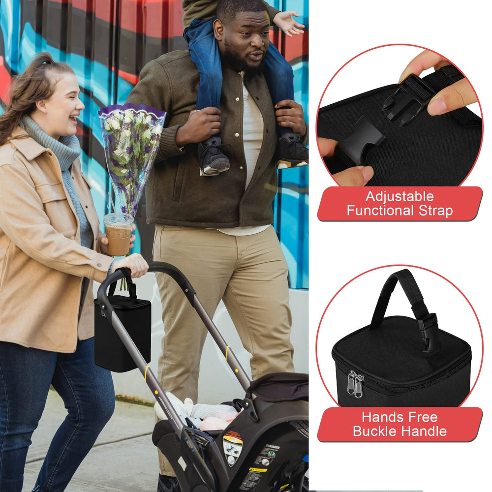 Accmor bag attached to stroller, hands-free convenience during walks