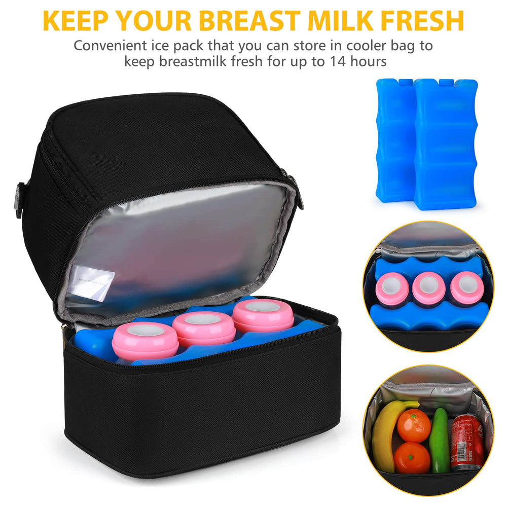 Accmor dual-pocket design keeps bottles and pump parts organized for easy access.