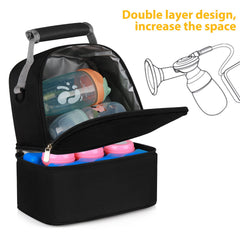 Accmor cooler bag with ice pack inside helps maintain freshness for long daycare days.