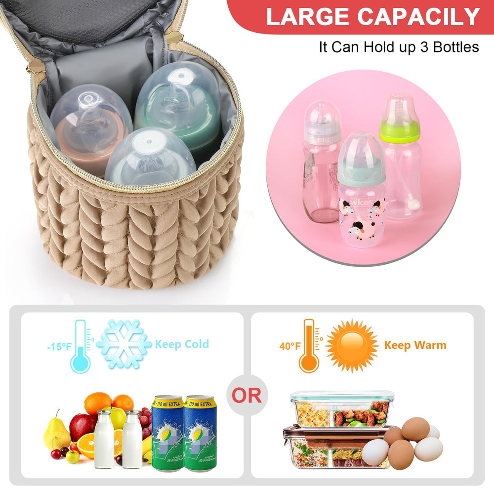 Accmor breastmilk cooler bag insulated lining keeps bottles at temp