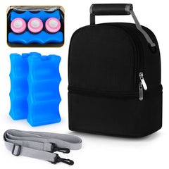 Accmor breastmilk cooler bag with insulated lining keeps bottles at stable temperatures during outings.