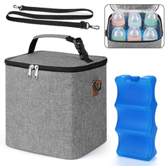 Accmor breastmilk cooler bag interior shows roomy space for six 9oz bottles.