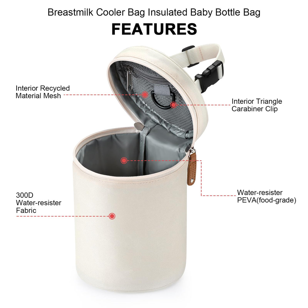 Accmor breastmilk cooler bag waterproof interior for easy cleaning.