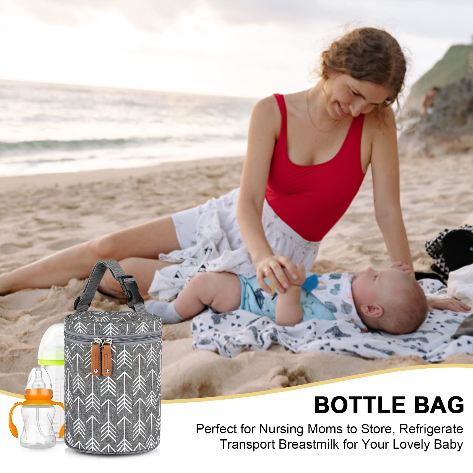 Accmor stroller attachment demonstrates hands-free transport and easy access.