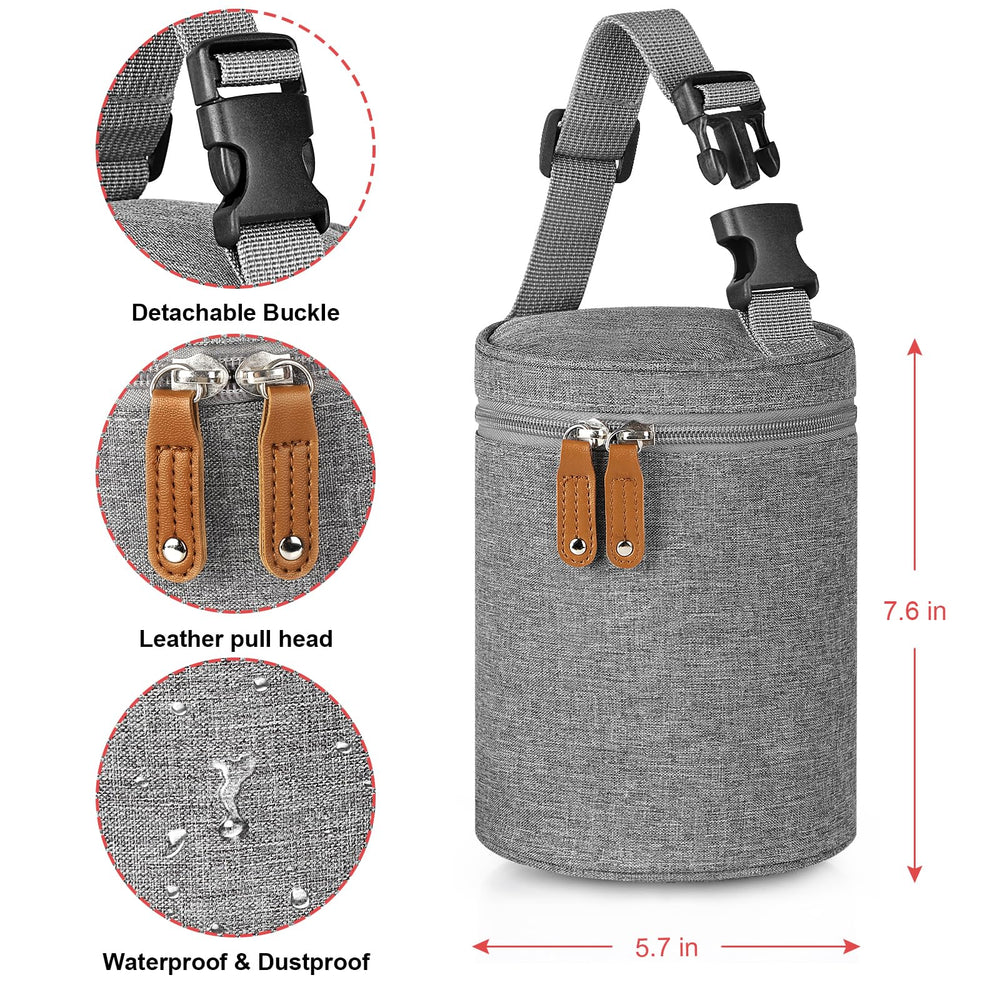 Accmor cooler bag capacity image highlights room for two large 8oz bottles.
