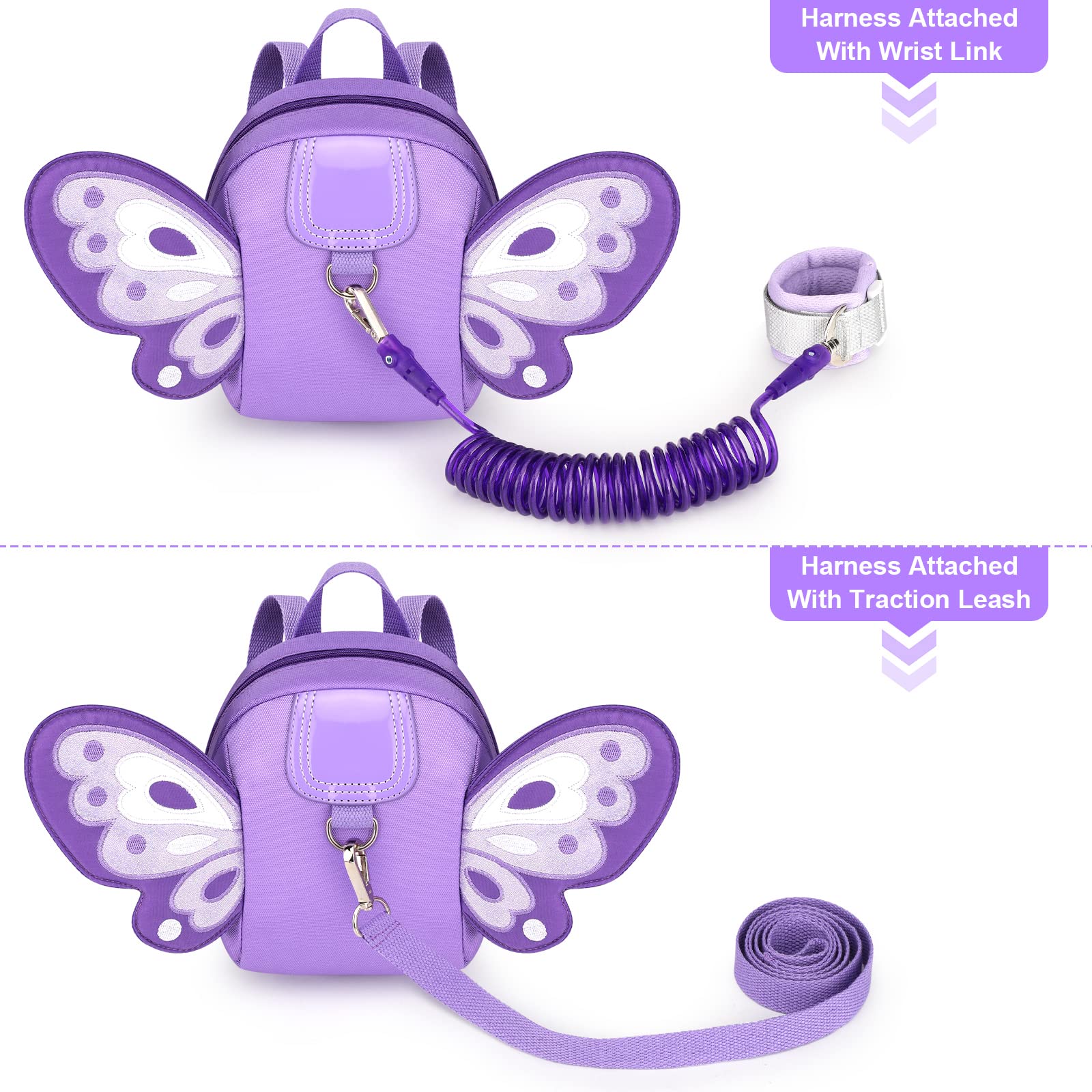 Accmor butterfly backpack offers four-use versatility as backpack, leash, or anti-lost.