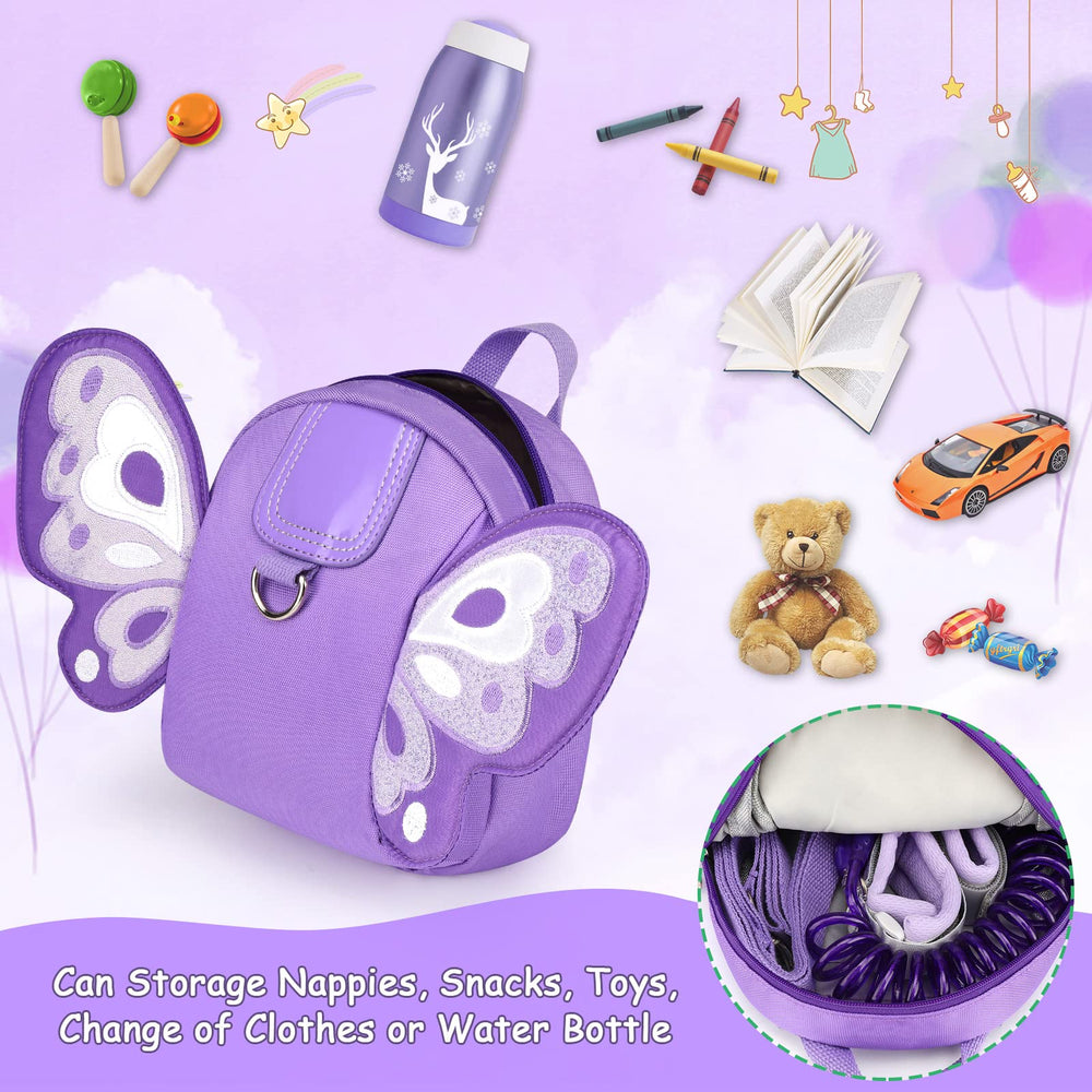 Accmor butterfly backpack with wrist-link attachment helps keep kids nearby.