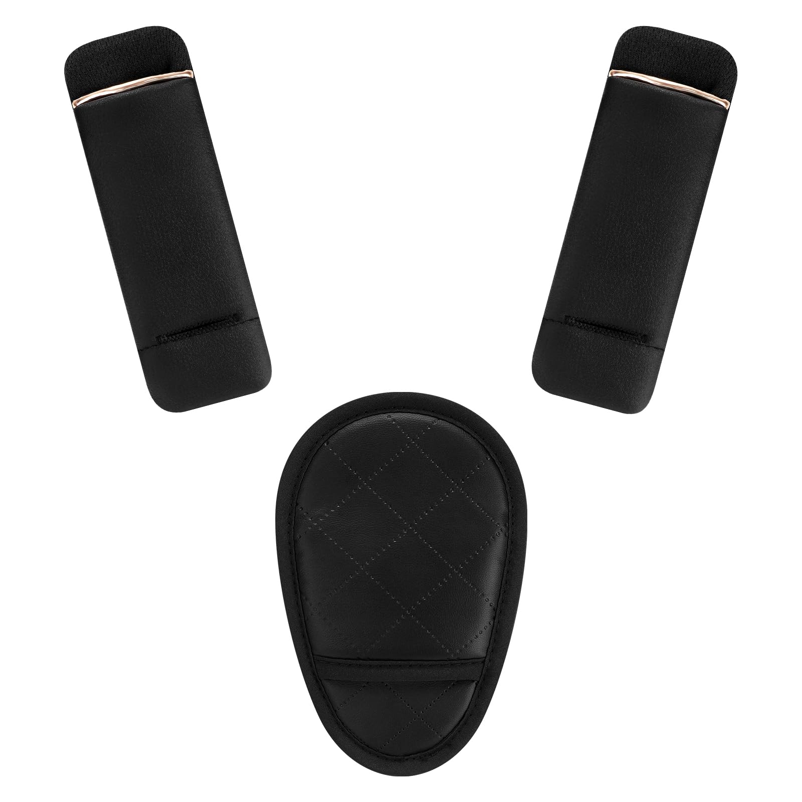 Accmor car seat strap pads with soft PU leather shoulder pad for baby comfort on trips.