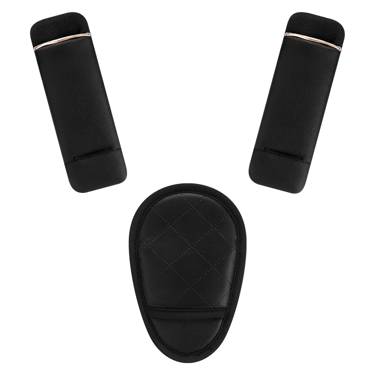 Accmor car seat strap pads with soft PU leather shoulder pad for baby comfort on trips.