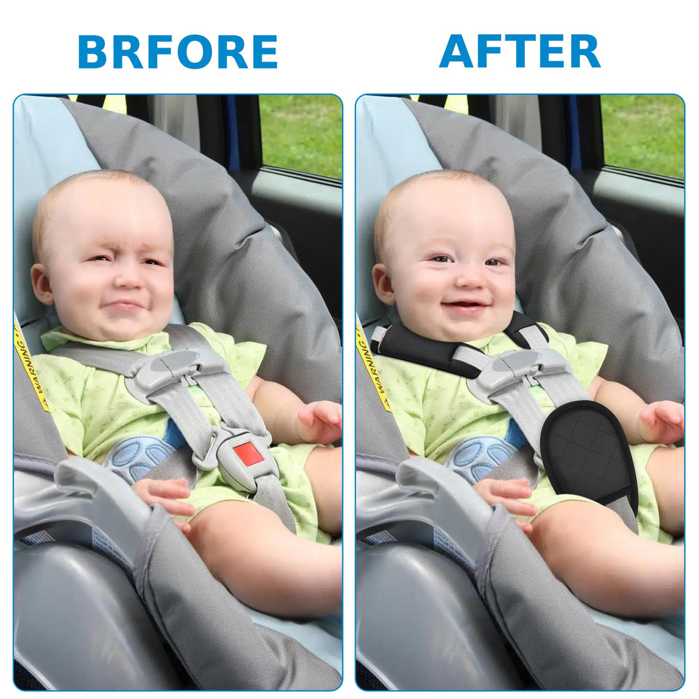 Accmor car seat strap pads used on stroller straps for everyday travel.