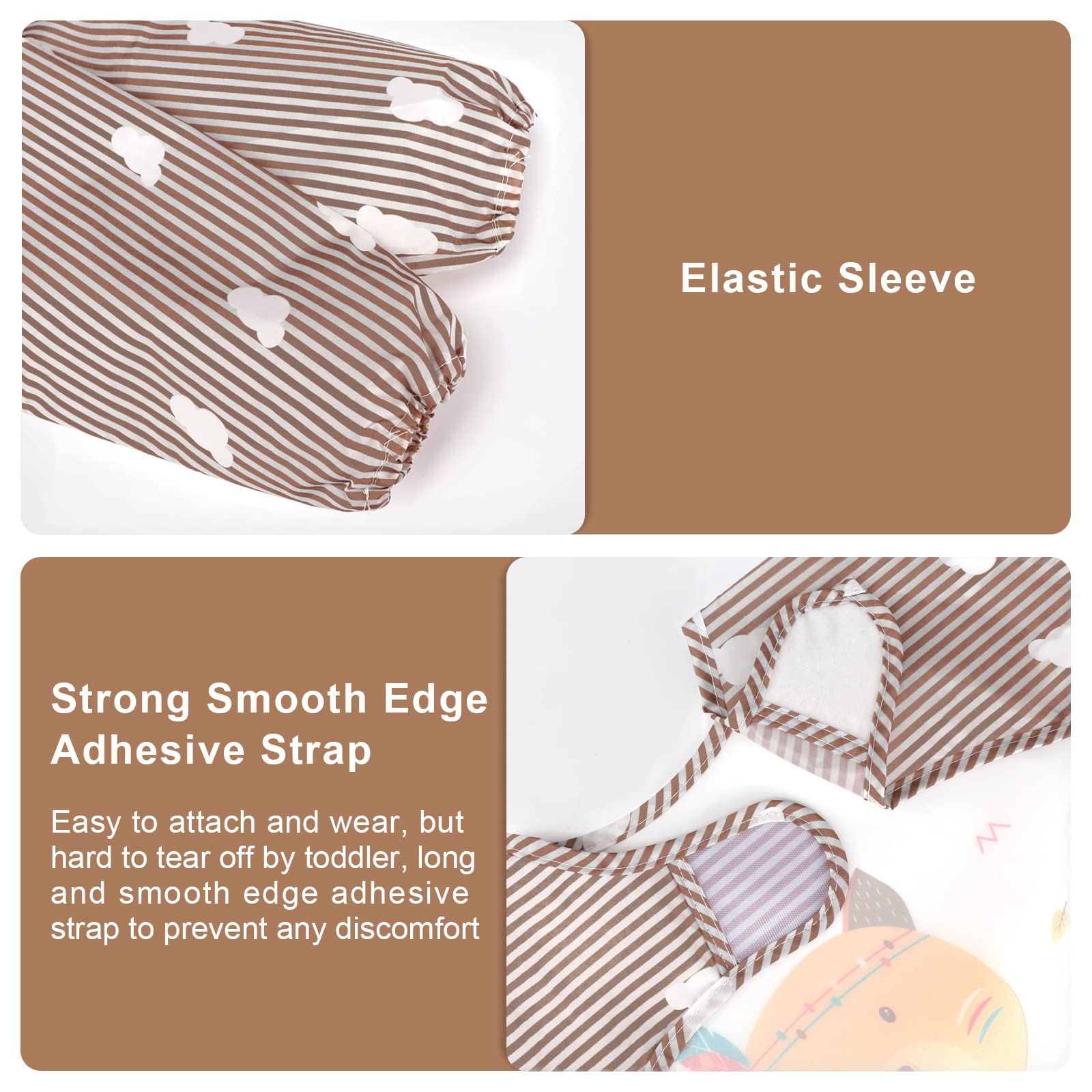 Accmor catch-all pocket bib captures crumbs and spills for easy cleanup.