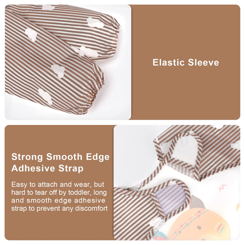 Accmor catch-all pocket bib captures crumbs and spills for easy cleanup.