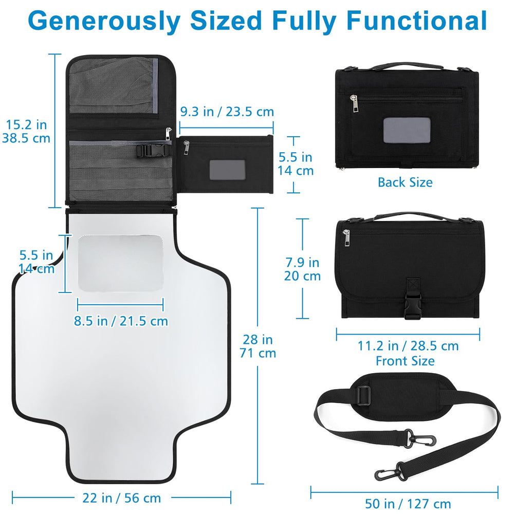 Accmor changing pad built-in mesh storage bag keeps small items organized