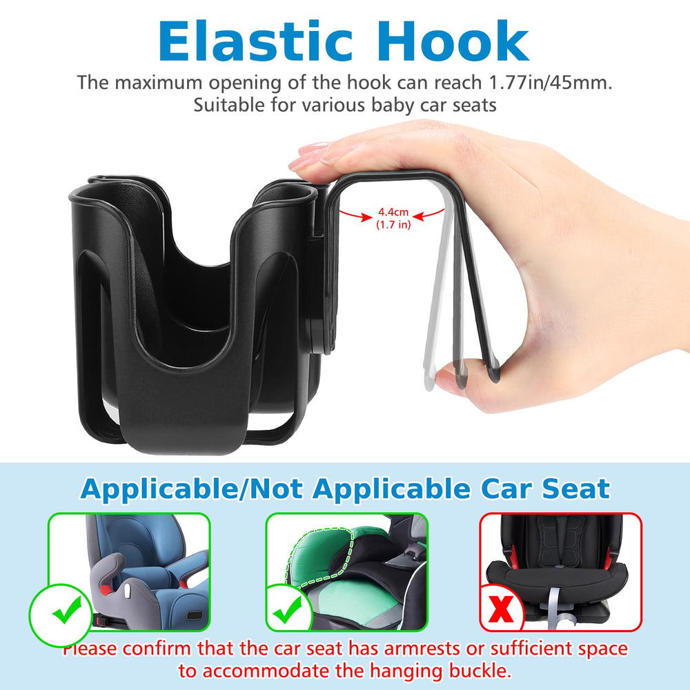 Accmor child cup holder adjustable hook fits different seats for versatile use.