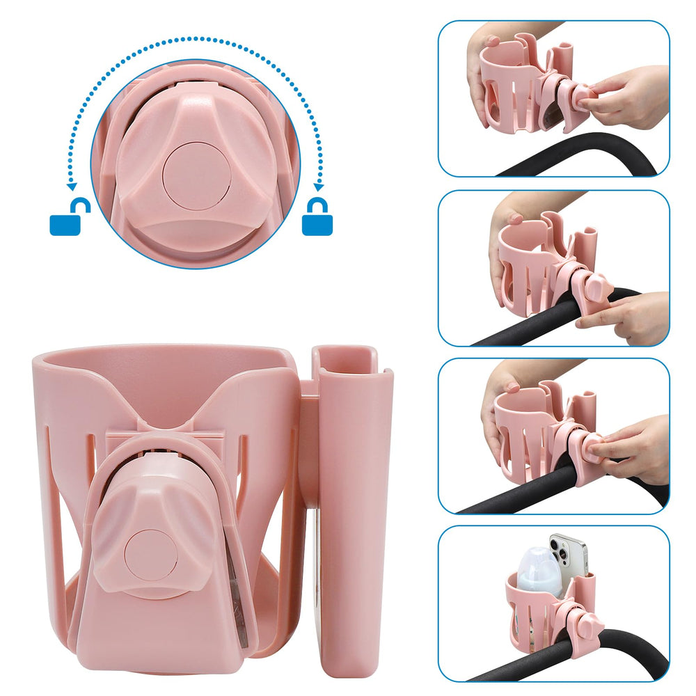 Accmor cup holder fits bottles and cups up to 85mm diameter.