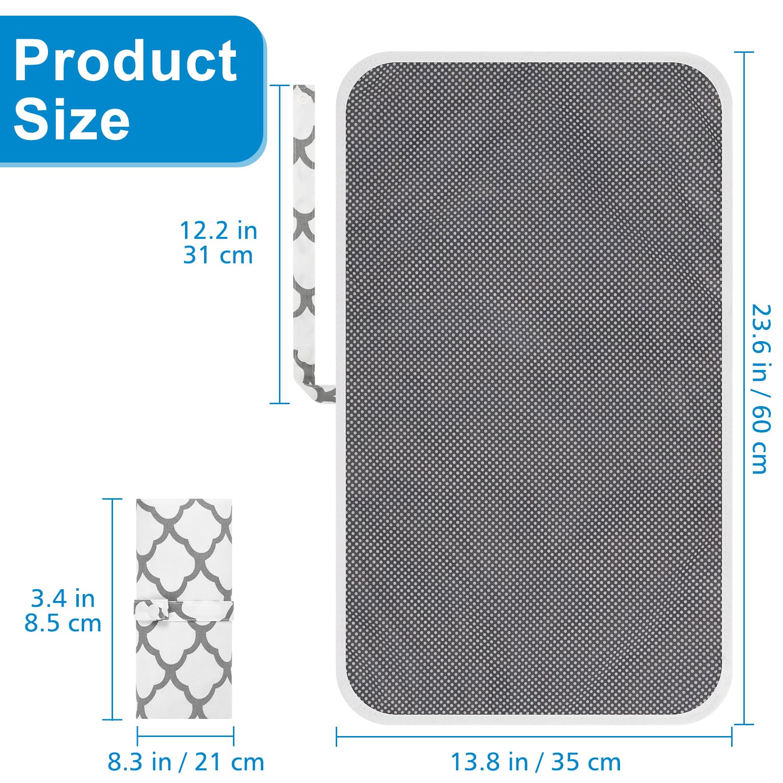Accmor travel-friendly mat fits in bags and strollers for trips.