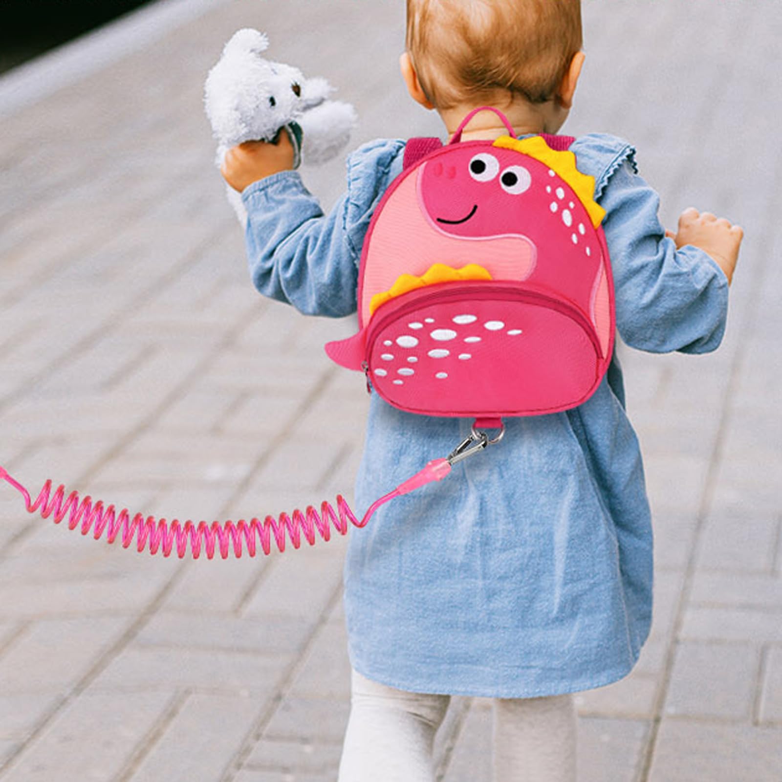Accmor dinosaur backpack leash attachment provides reliable anti-lost functionality.