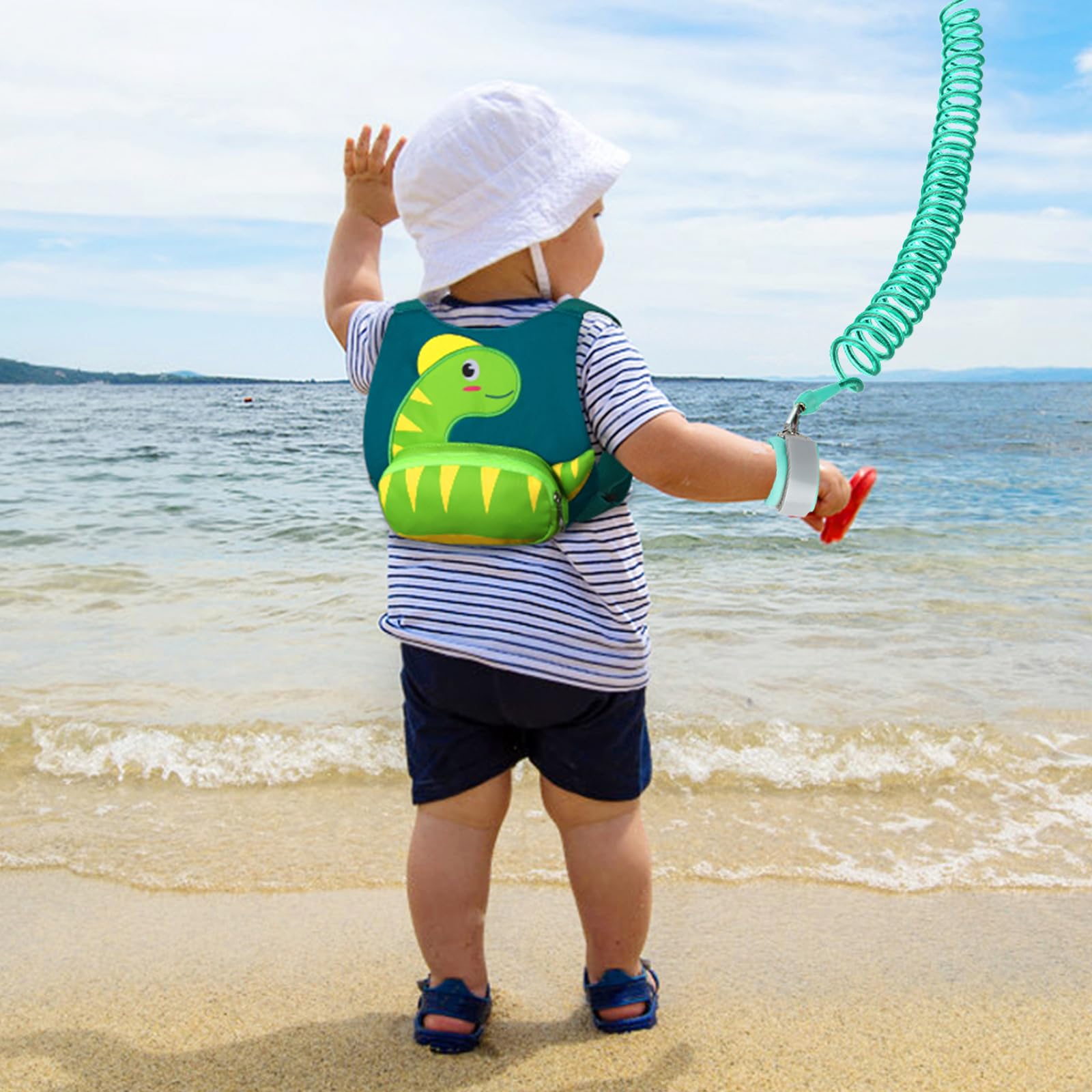 Accmor dinosaur pocket detail holds snacks and small essentials for on-the-go moments.