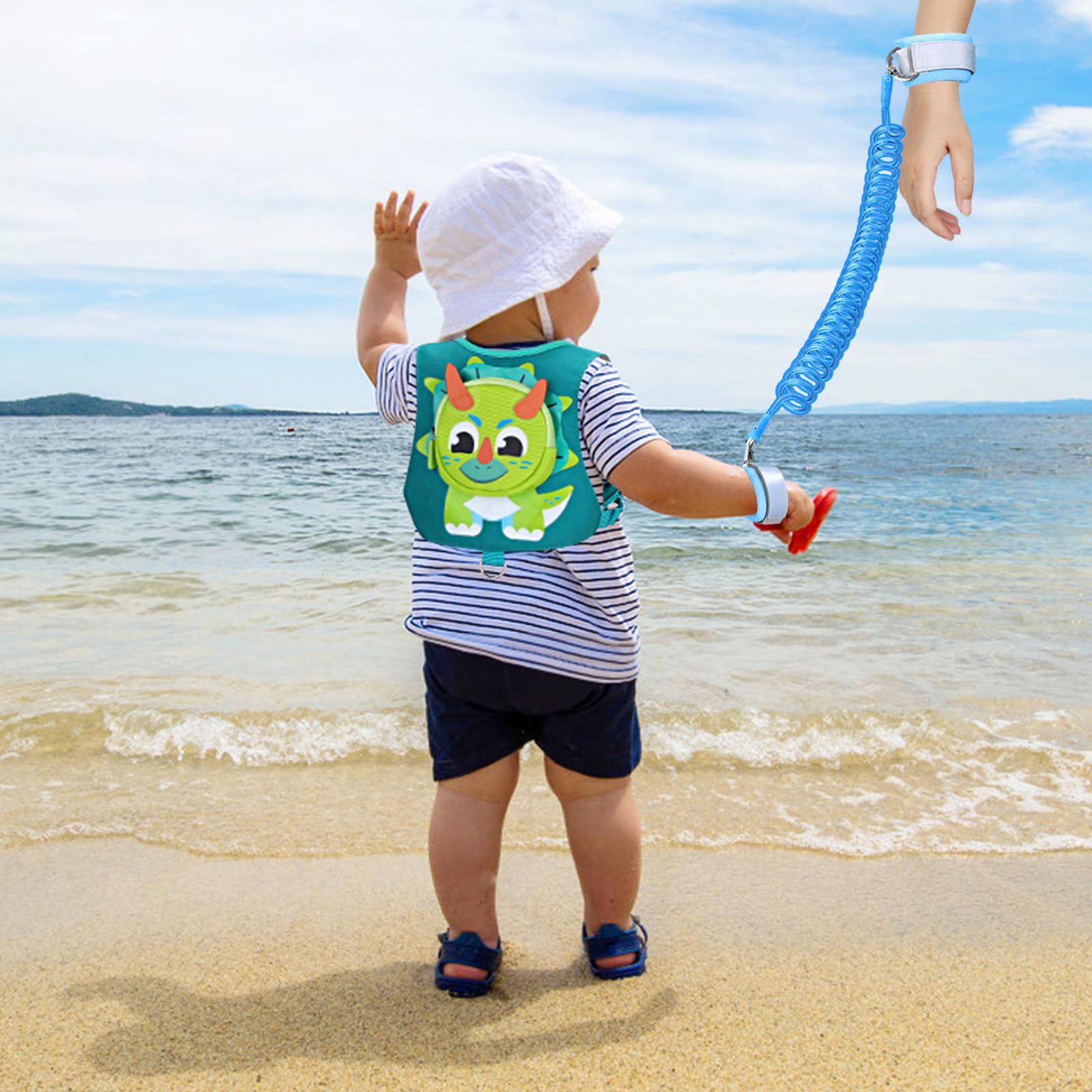 Accmor dinosaur pocket detail suggests snack or wipe storage during outings