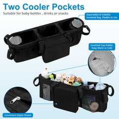 Accmor organizer for City Mini GT2 shows insulated pockets for beverages on the go.