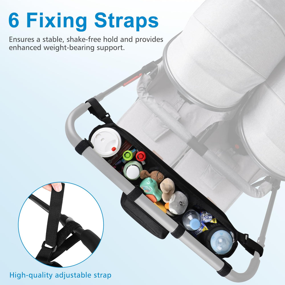 Two deep cup holders securely hold tall cups up to 6.7 inches.