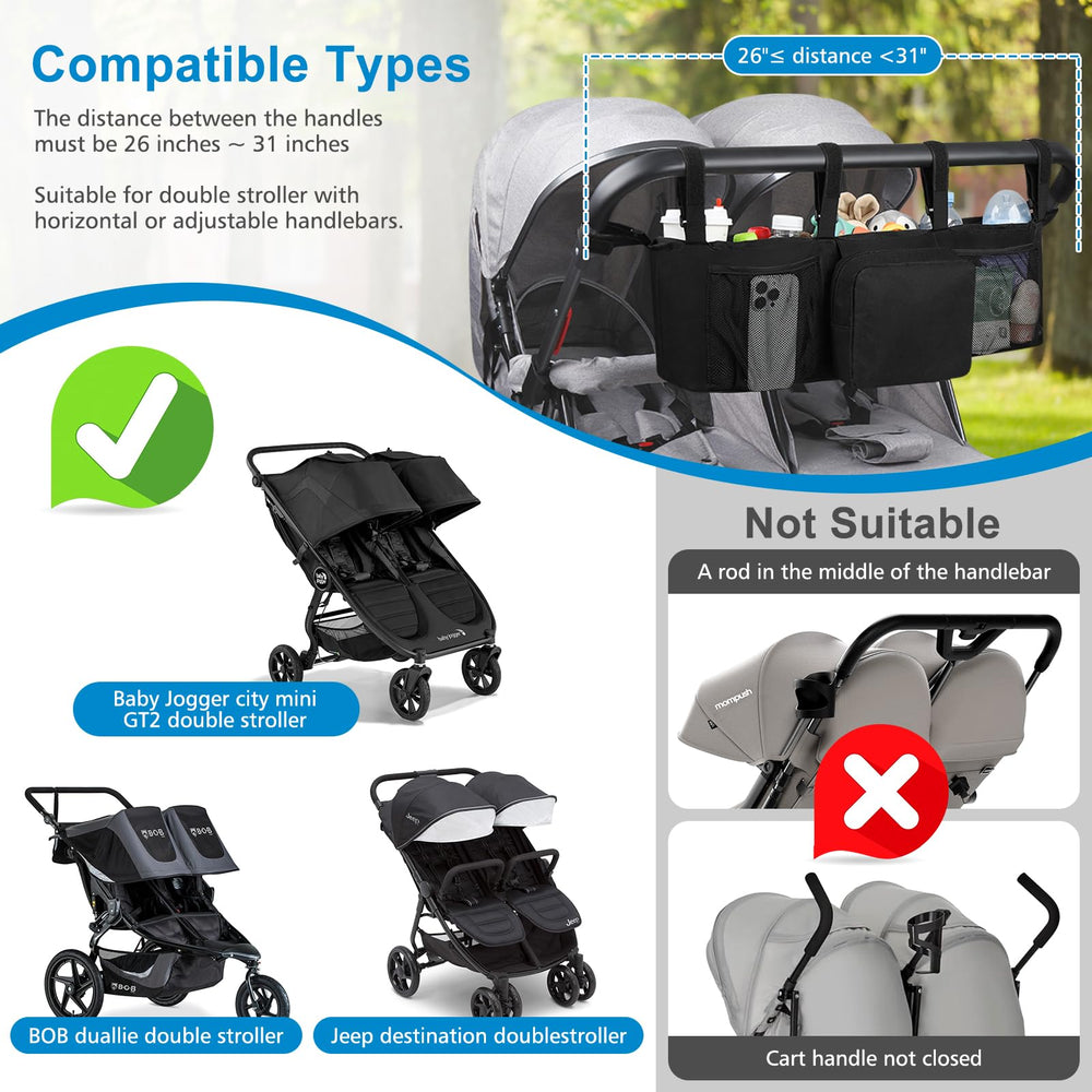 Two built-in insulated pockets help maintain bottle temperature during strolls.