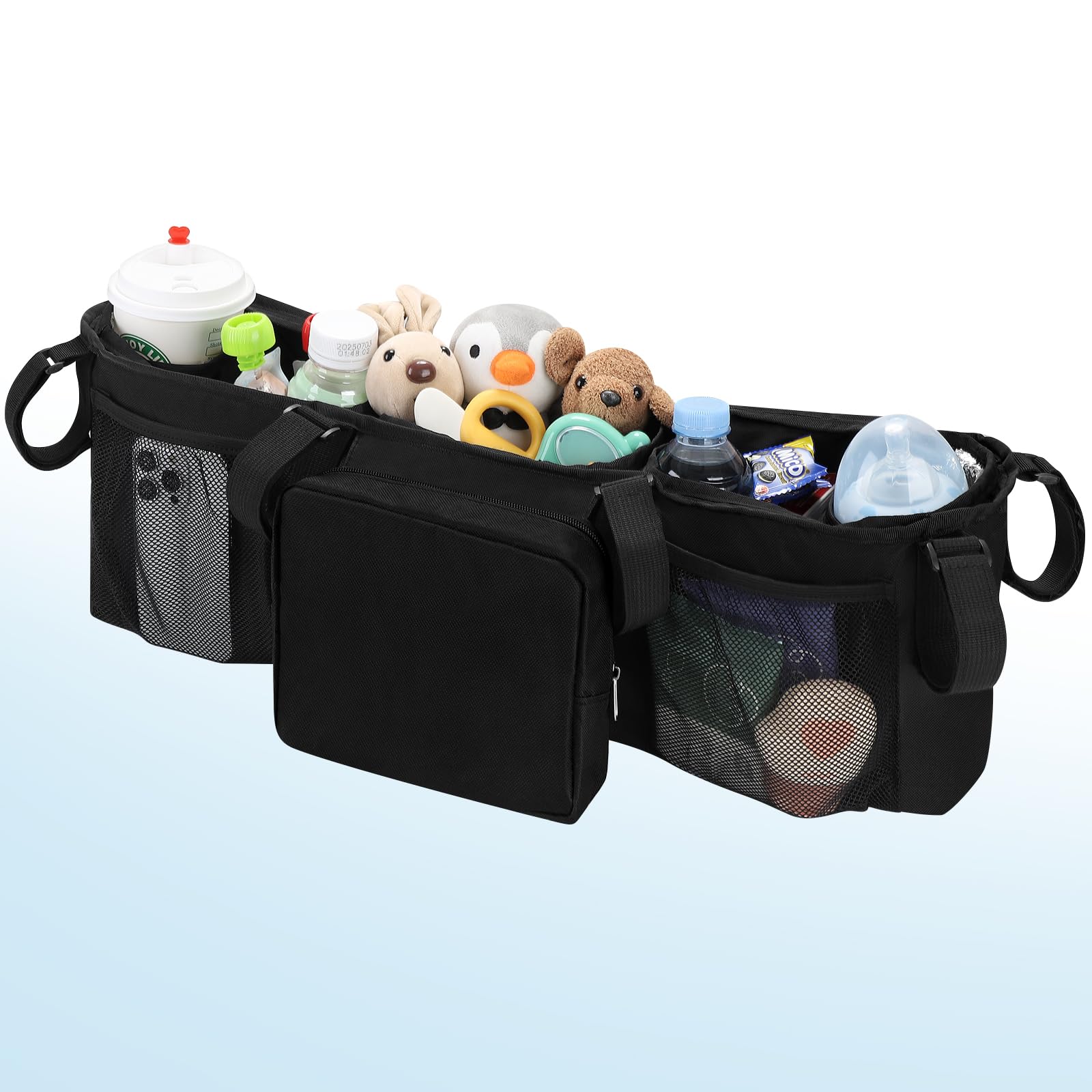 Wide compatibility covers most double strollers with 26-31 inch intervals.