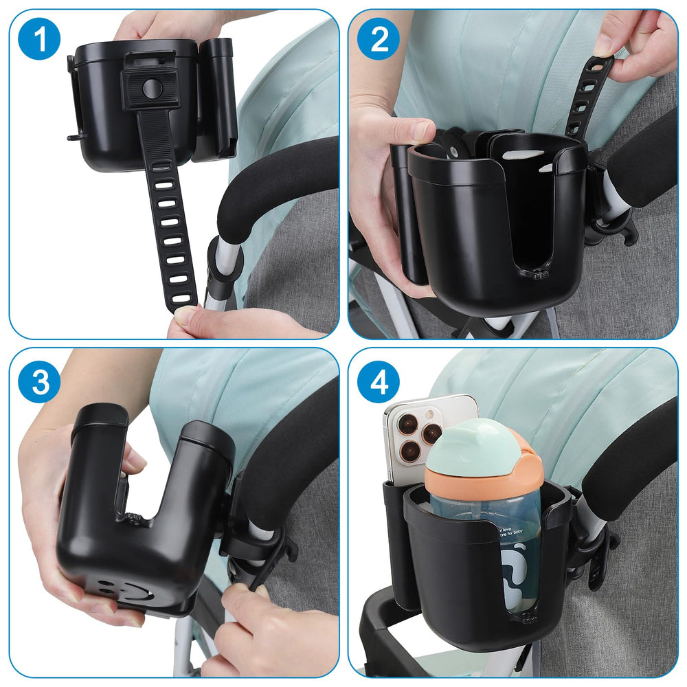 Accmor tool-free installation on handlebars for quick setup.