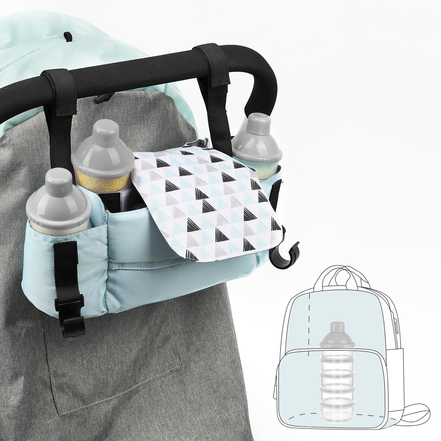 Accmor five-layer capacity for pre-measured milk powder or snacks.