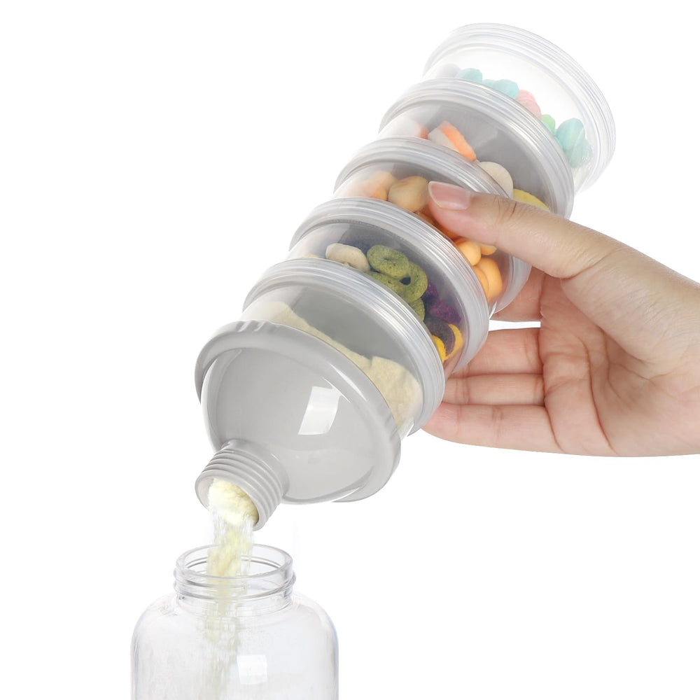 Accmor five-layer design allows pre-measured portions for quick feeding.