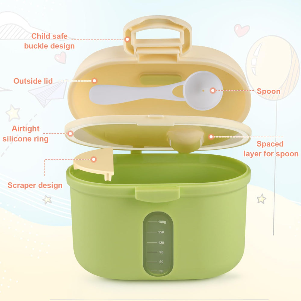 Accmor formula container shows transparent measurement scale for easy dosing