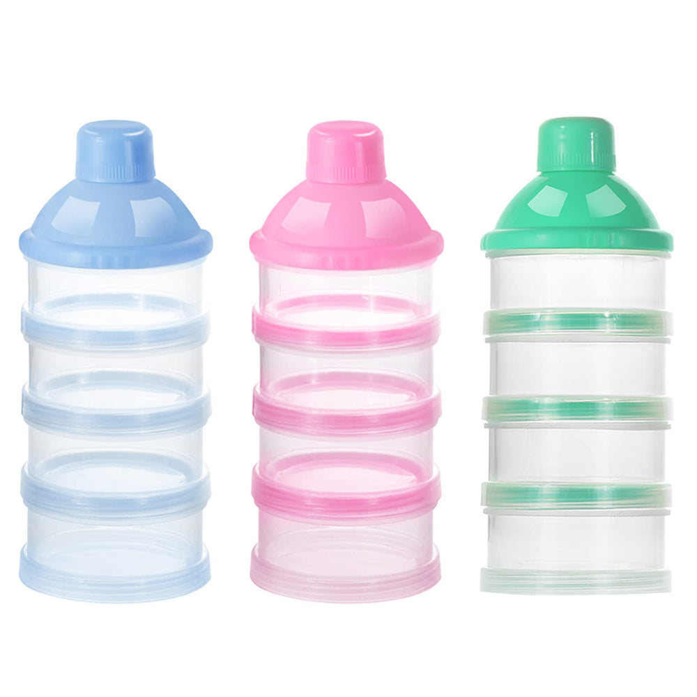 Accmor formula dispenser with four compartments open for pre-measured portions