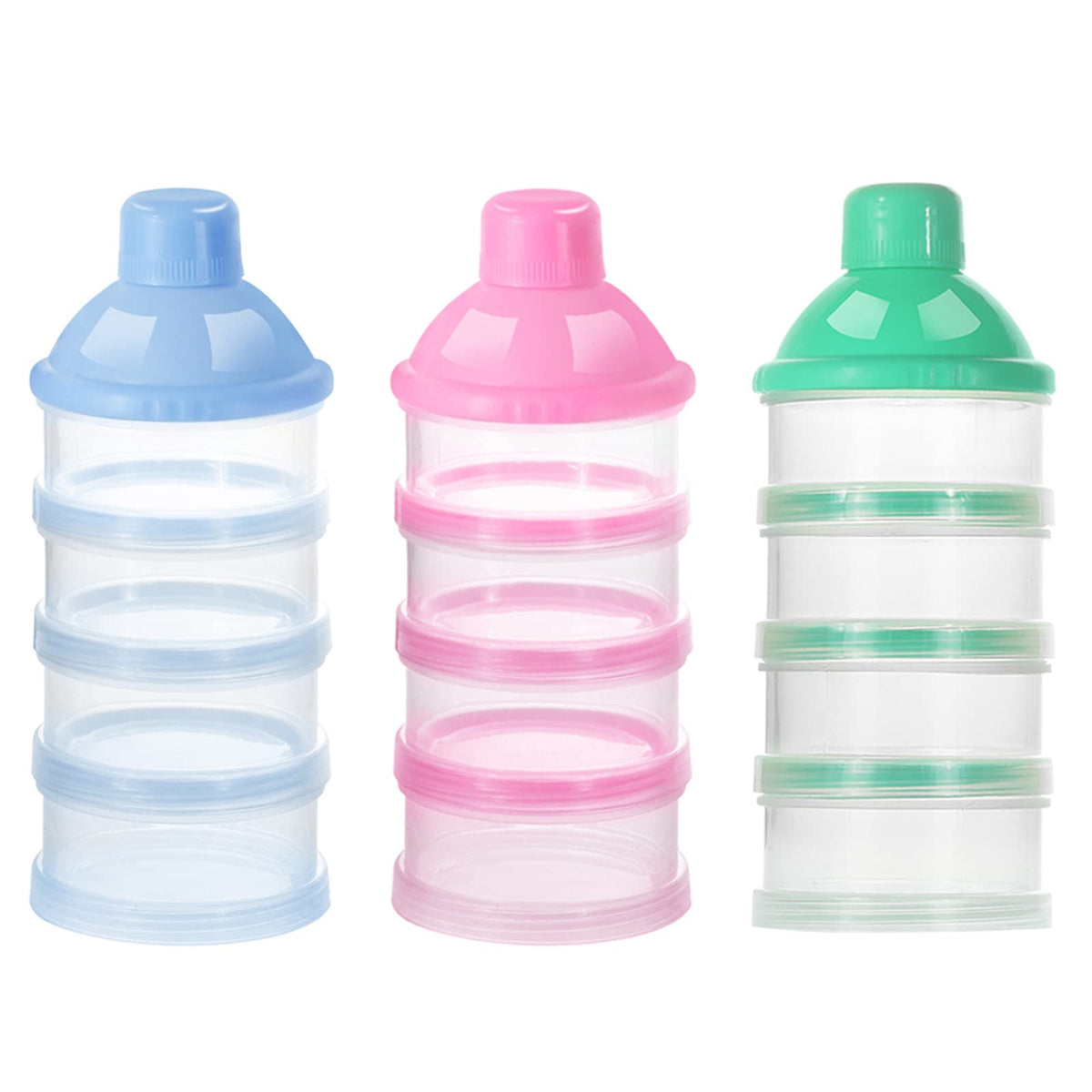 Accmor formula dispenser with four compartments open for pre-measured portions