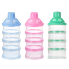 Accmor formula dispenser with four compartments open for pre-measured portions