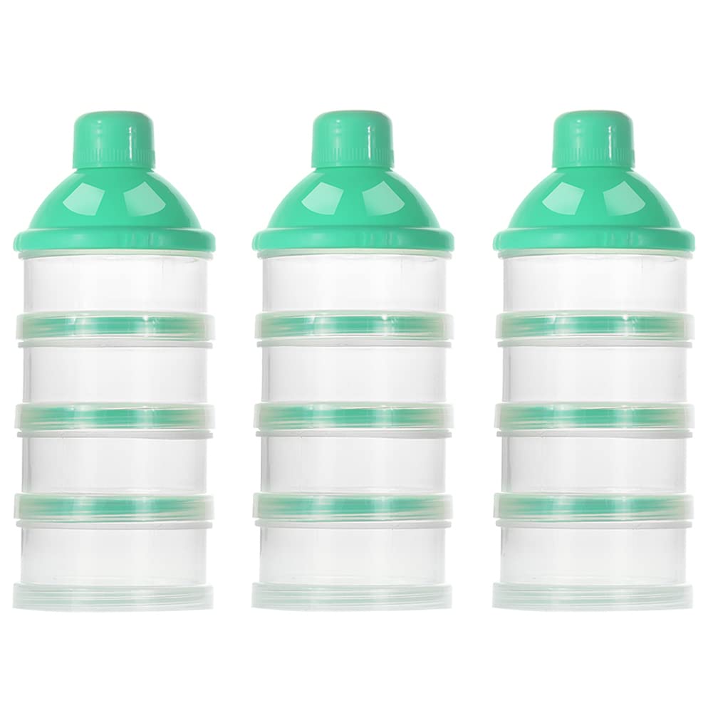 Accmor formula dispenser on the go with four compartments for travel-friendly portions.