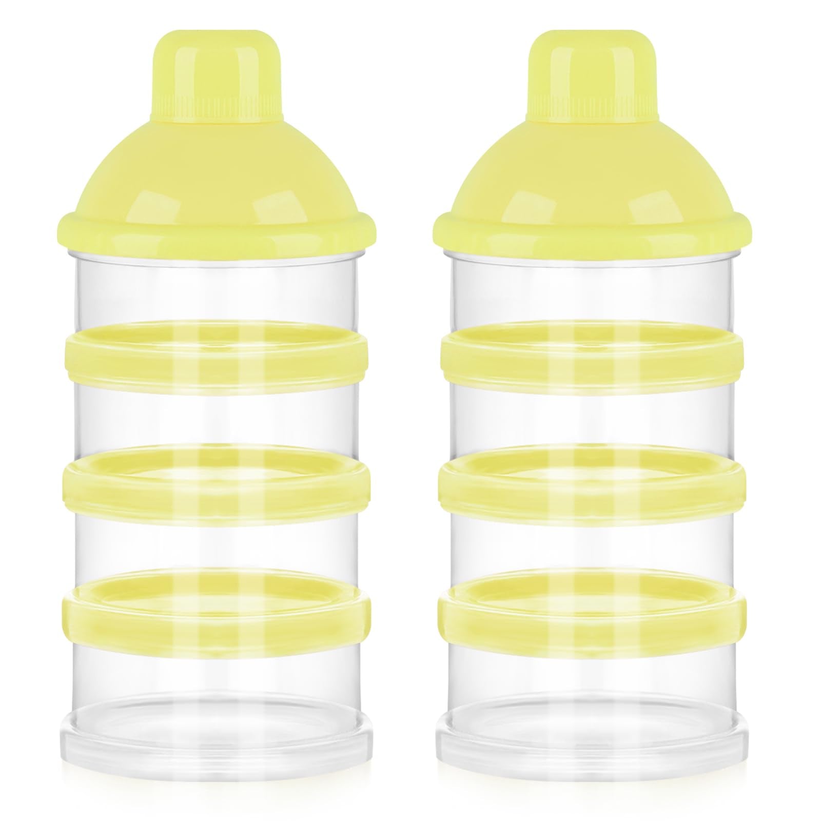 Accmor formula dispenser with four compartments for on-the-go pre-measured portions.