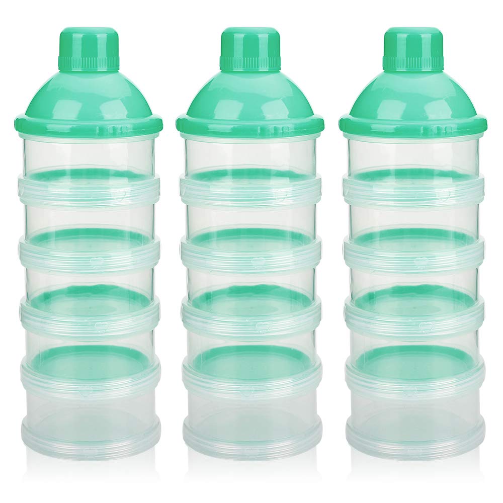 Accmor formula dispenser on the go with five compartments for pre-measured servings.