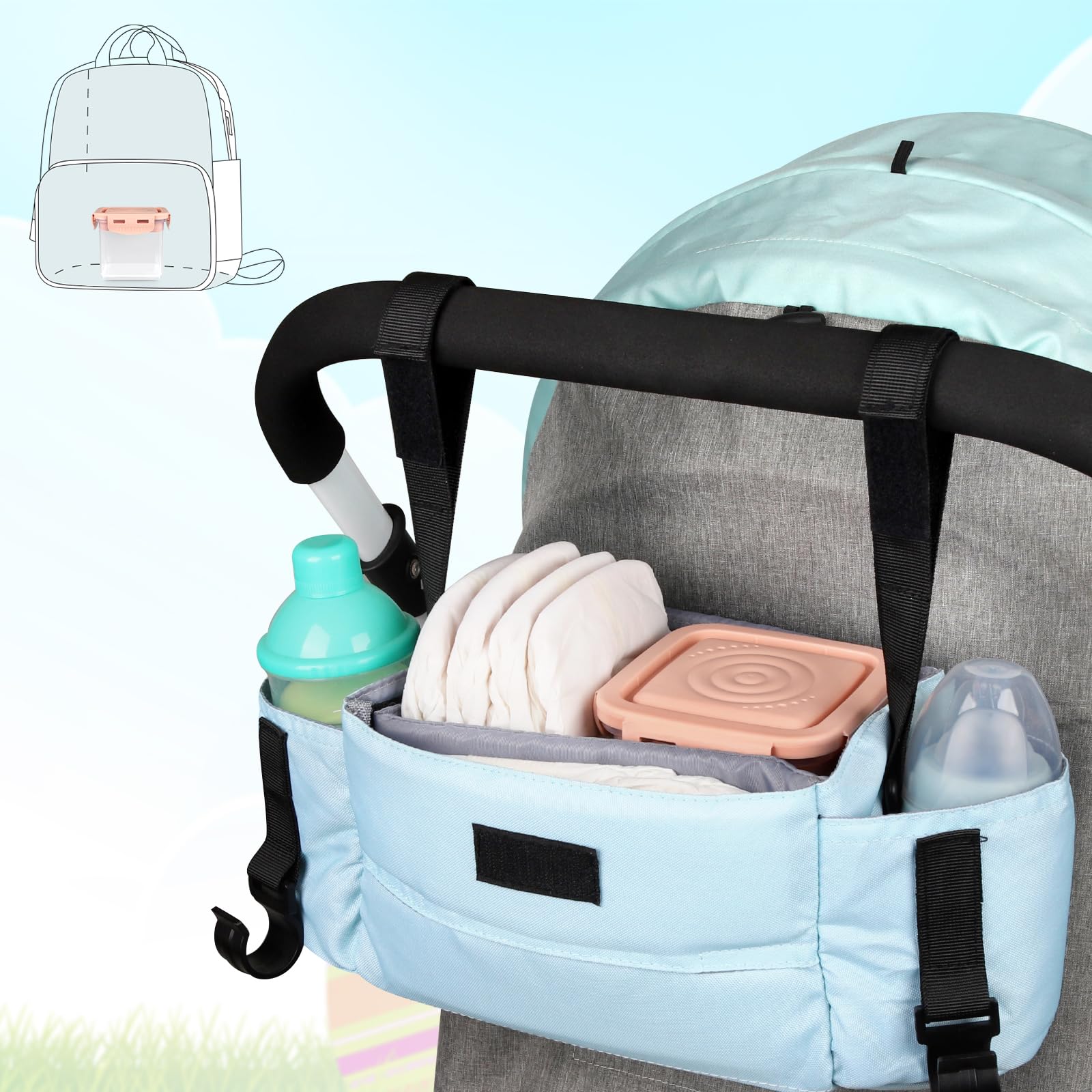 Accmor formula dispenser on the go bag packable for travel readiness.