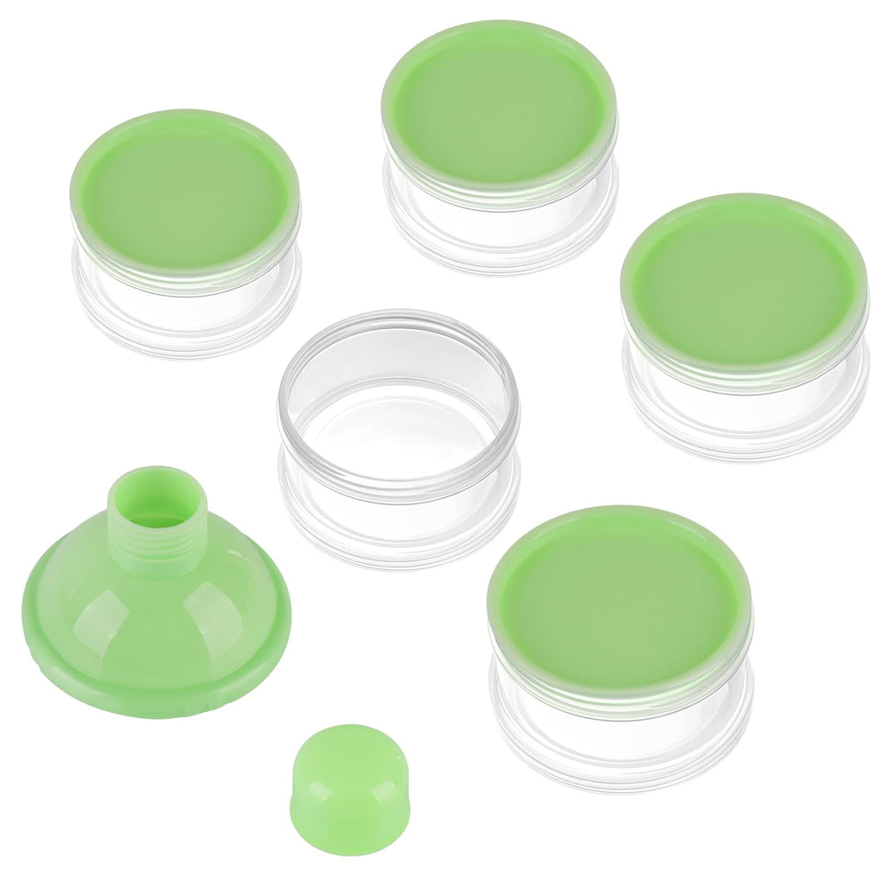 Accmor dispenser showing layered compartments with pre-measured portions for quick feeds
