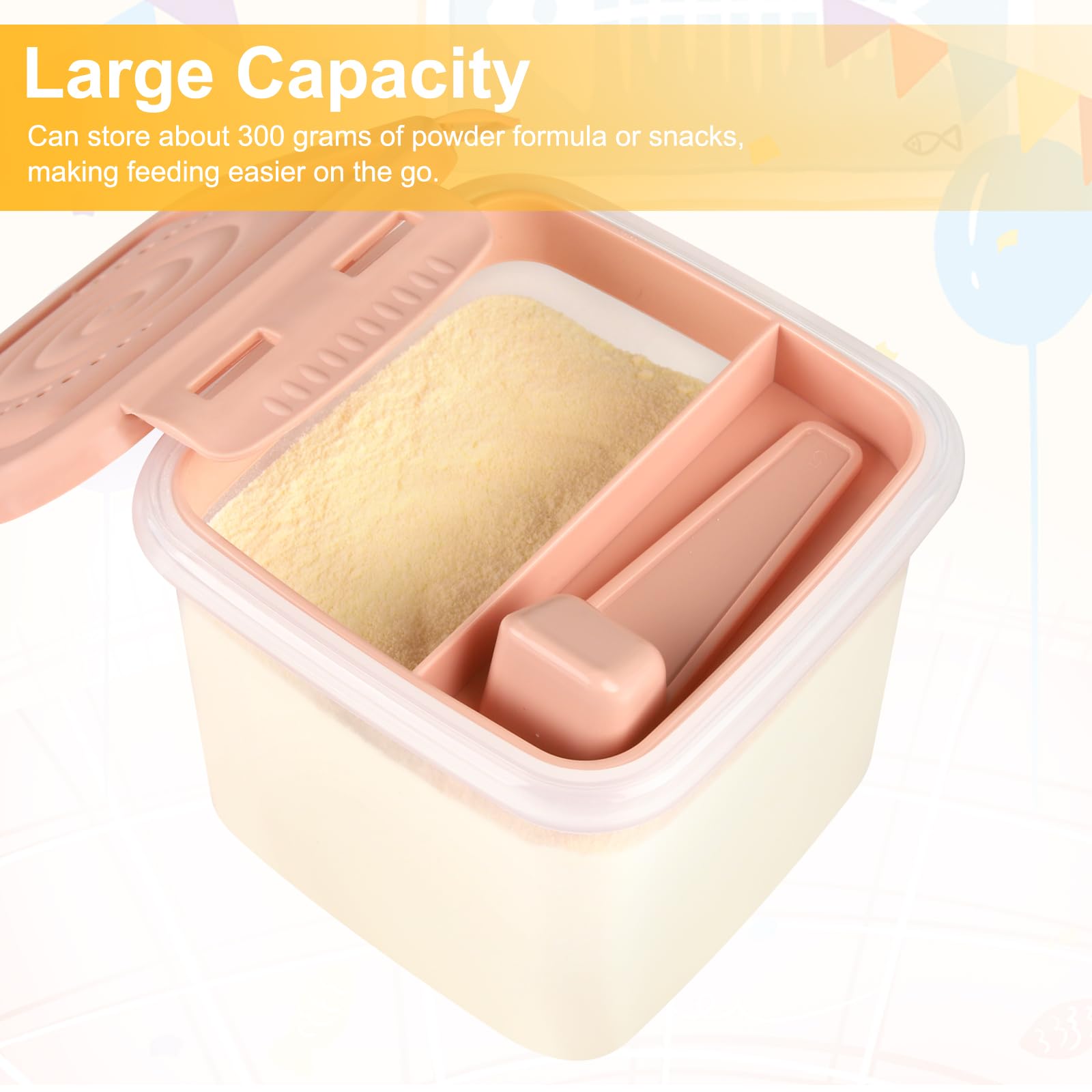 Accmor formula dispenser on the go open lid for easy powder access.
