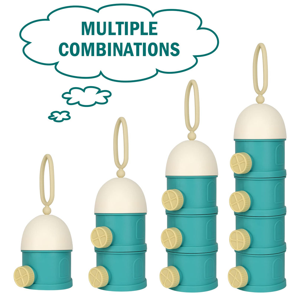 Accmor formula dispenser with stackable sections for organized formula and snacks.