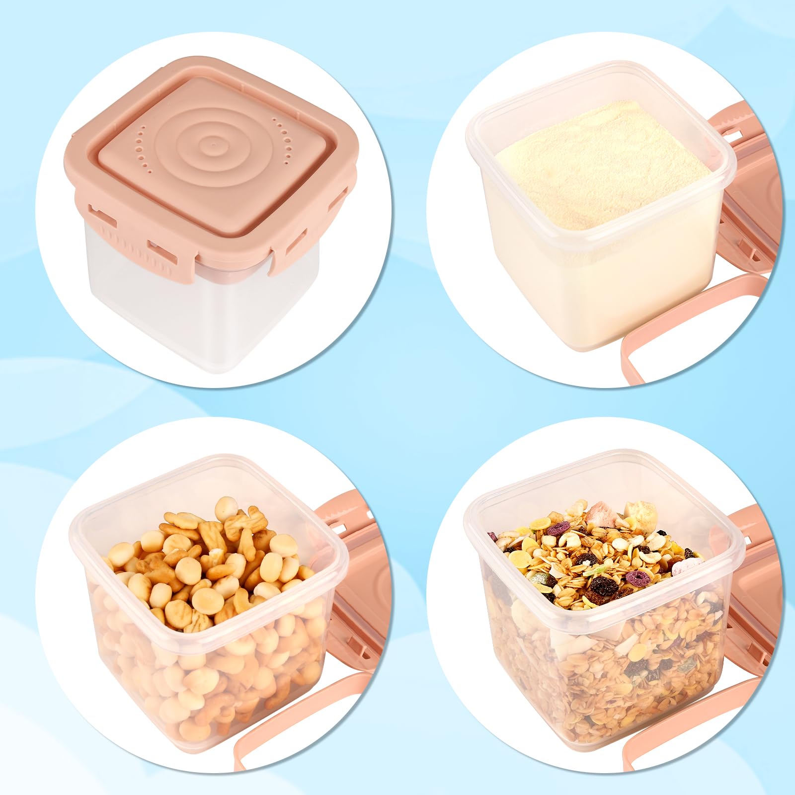 Accmor formula dispenser on the go use cases snacks and powders on outings.
